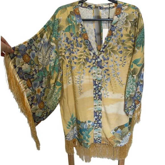 NWT Spell And The Gypsy Willow Tassel Dress Mini Floral Kimono Sleeve Size Med - Picture 6 of 16